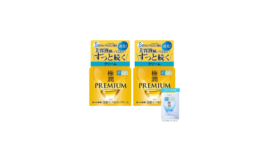 Hadalabo Gokujun Premium Hyaluronic Cream Set of 2 + Gokujun Sachet Included 50g *2