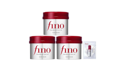 Fino Premium Touch Thick Serum Hair Mask, 8.1 oz (230 g) x 3 Pieces + Free Hair Care, Damage, Repair, Luster, Color Retention, Moisturizing